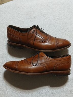 Allen Edmonds Port Wing Tip Brown Leather Oxford Men's Dress Shoes Size 11.5 D